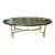 Hollywood Regency Brass Oval Cocktail Coffee Table Made Italy For Sale
