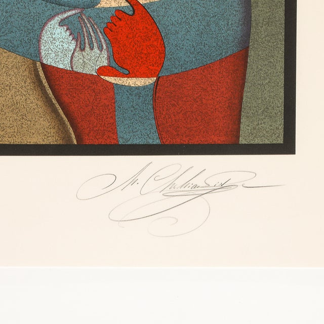 1980s Modernist Lithograph Les Deux Personnages by Mihail Chemiakin For Sale - Image 5 of 8