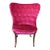 Velvet Red Cherry Wing Back Chair For Sale