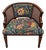 Vintage Cane Barrel Back Accent Chair With Floral Paisley Upholstery For Sale