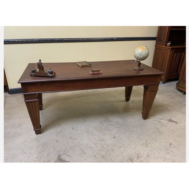 Wood Antique Art Nouveau Desk in Oak, 1915 For Sale - Image 7 of 9