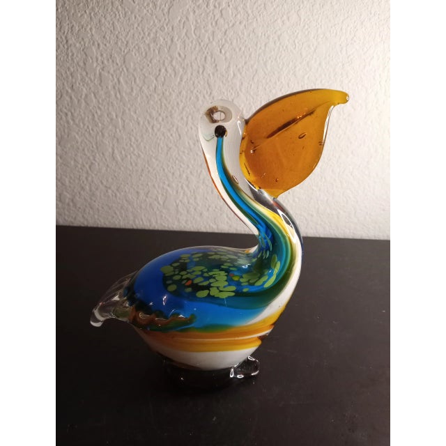 Blue Vintage Multicolor Art Glass Duck Figurine For Sale - Image 8 of 8