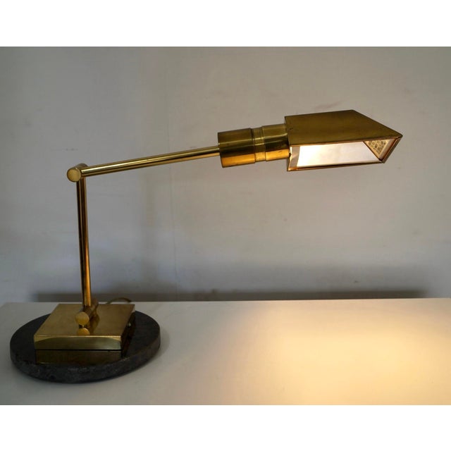 1970’s Mid-Century Modern Brass & Marble Desk Lamp For Sale - Image 11 of 12
