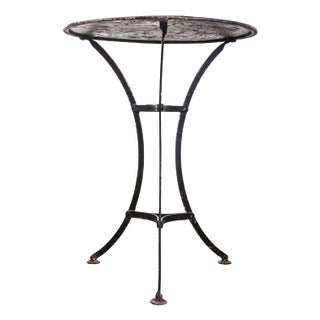 Vintage French Round Outdoor Metal Table, 1950s For Sale