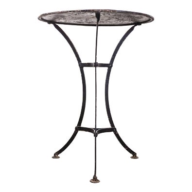 Vintage French Round Outdoor Metal Table, 1950s For Sale