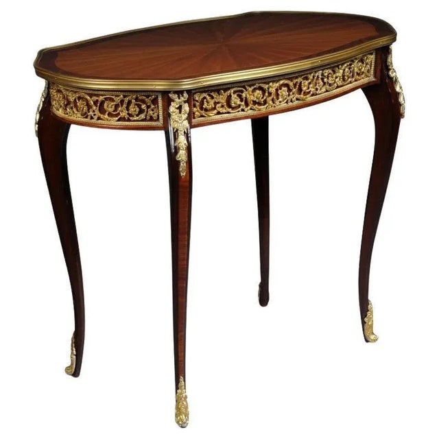 Wood Vintage French Salon Table in Beech For Sale - Image 7 of 7