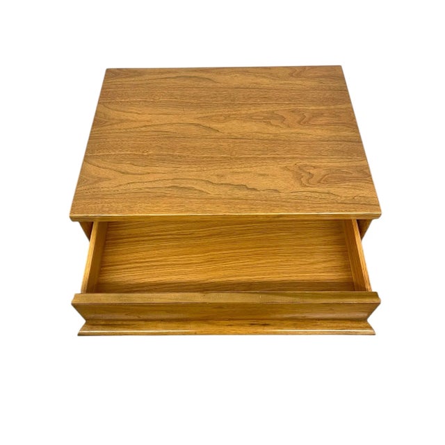 Brown Vintage Mid-Century Modern Nightstand With Drawer and Open Shelf For Sale - Image 8 of 9