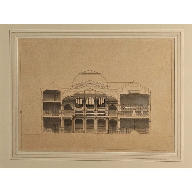 A large Continental Neoclassical architectural drawing.