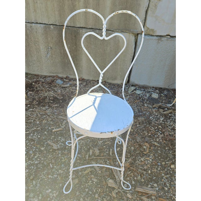 Mid 20th Century Vintage Wrought Iron Outdoor Patio Table & 4 Chairs For Sale - Image 5 of 12