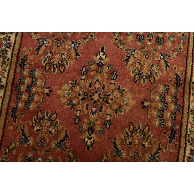 Fine Sarouk Rug 2’4” X 4’8” Pink Wool Traditional Hand-Knotted Oriental Carpet For Sale - Image 4 of 9