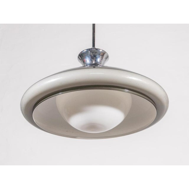 Large Ufo Space Pendant Light in Grey and White by Sciolari, 1970s For Sale - Image 6 of 16