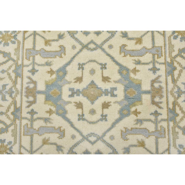 2020s Oushak Rug 3’2” X 5′ Ivory Wool Tribal Hand-Knotted Oriental Carpet For Sale - Image 5 of 12