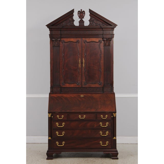 Chippendale Henkel Harris Mahogany Chippendale Documents Secretary Desk For Sale - Image 3 of 18