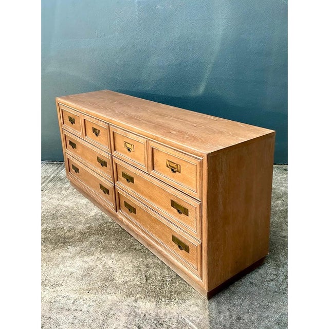 Vintage Brass Handle Campaign Dresser For Sale In West Palm - Image 6 of 12