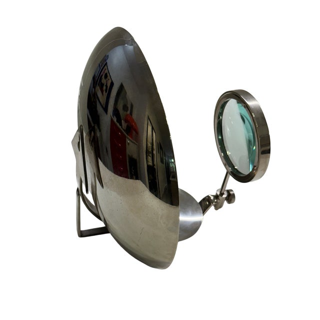 Industrial Vintage Medical Examination Reflector Mirror With Magnifying Lens For Sale - Image 3 of 4