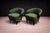 Mid-Century Modern Pair of “Concha” Armchairs in Green Suede, Joaquim Tenreiro, 1960s - Lot 256A For Sale - Image 3 of 11