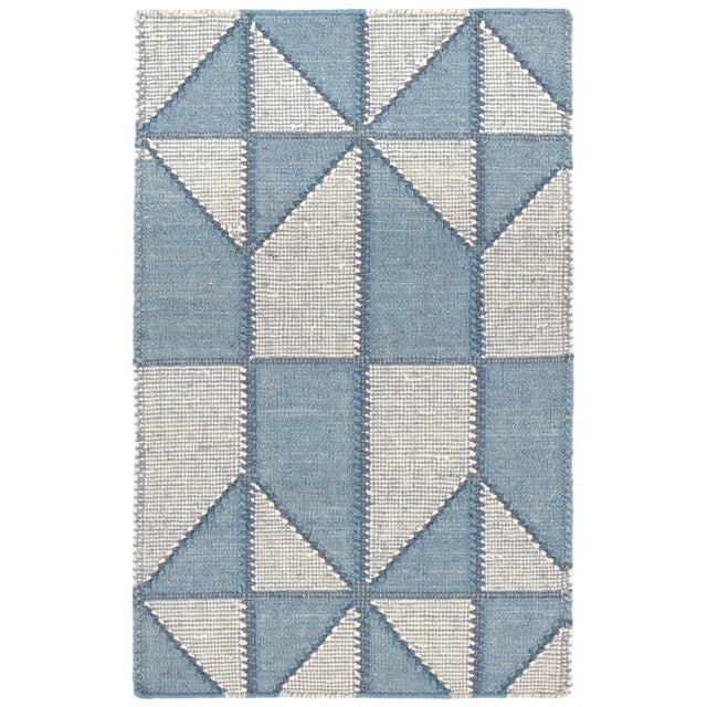 Mark D. Sikes for Dash & Albert Ojai Blue Loom Knotted Cotton Rug, 2' x 3' For Sale In Boston - Image 6 of 6
