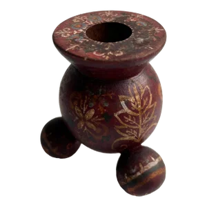 Antique Swedish Hand-Painted Christmas Candle Holder