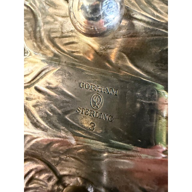Pair of Signed Sterling Silver Peacock Dishes From Gorham, Circa 1920 For Sale - Image 12 of 12