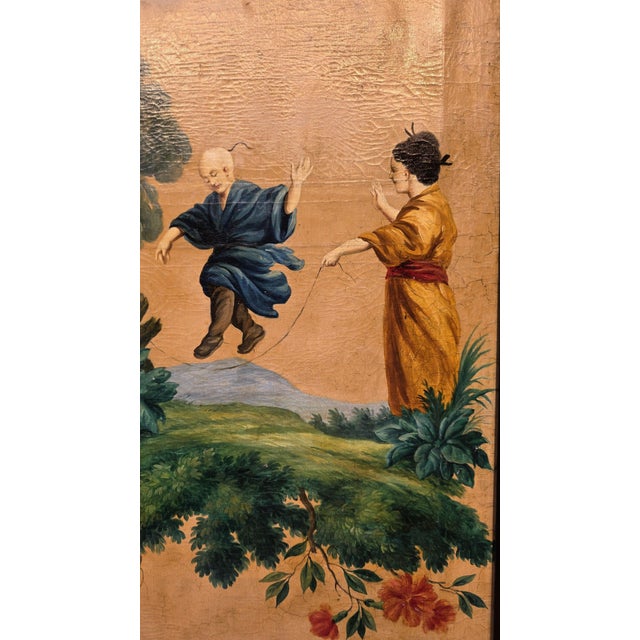 Chinoiserie Painted Panels, 1800s, Set of 3 For Sale - Image 13 of 18