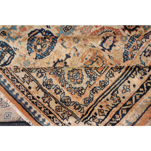 Antique Feraghan Persian Rug in Cream Color Background With Paisley Design For Sale - Image 14 of 15