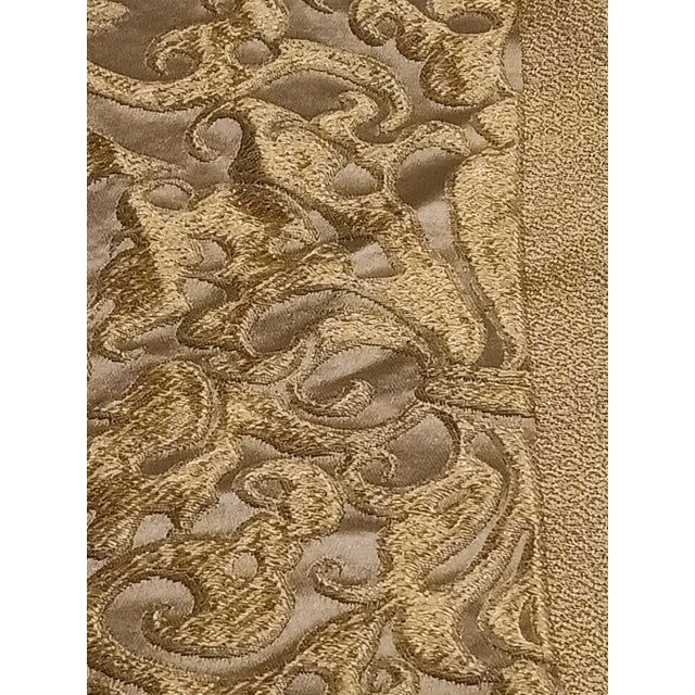 Scalamandre Elegant Designer Italian Embossed Chartreuse Silk Upholstery Fabric- 6 Yards For Sale - Image 10 of 18