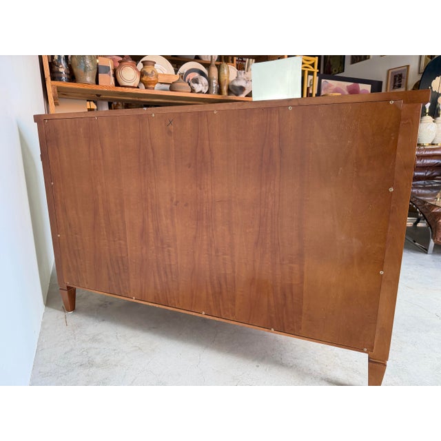 Vintage Regency Style Mahogany Burl Demilune Sideboard / Bar Cabinet For Sale - Image 12 of 12