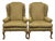 Late 20th Century Upholstered Wingback Chairs - A Pair For Sale