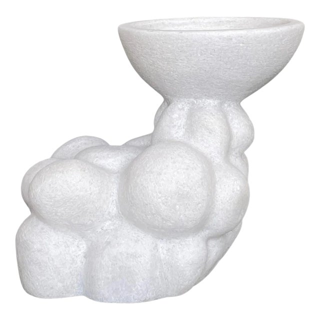 Round Hand Carved Marble Vessel by Tom Von Kaenel For Sale