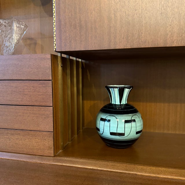 Mid-Century Modern Mid 20th Century Swedish Art Deco Geometric Art Pottery Vase by Ilse Claesson for Rörstrand For Sale - Image 3 of 9