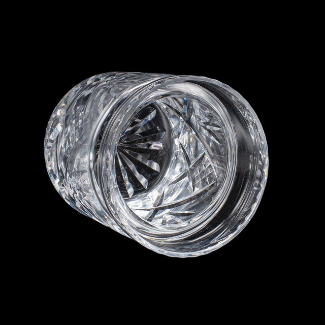 Transparent Vintage Jam Jar & Spoon, English Cut Glass Preserve Pot, Condiments, Mid Century For Sale - Image 8 of 12