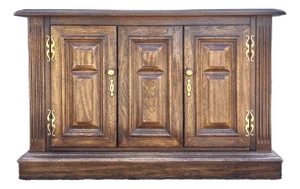 Vintage Oak Raised Paneled Credenza Sideboard