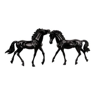 Vintage Art Deco Extra Large Bronze Horse Sculpture - a Pair For Sale