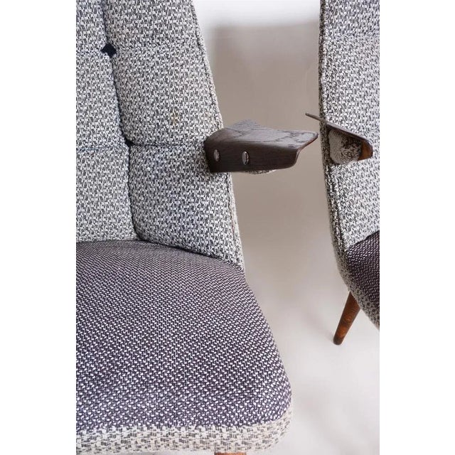 Textile Set of Mid-Century Armchairs in Oak, Czech, 1950s For Sale - Image 7 of 13