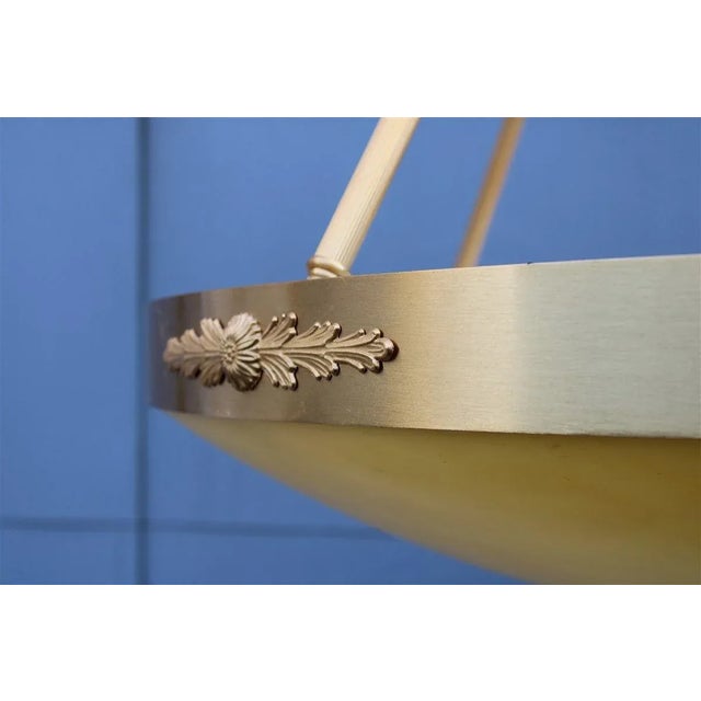 Metal Round Chandelier in Murano Glass and Brass, 1970s, Italy For Sale - Image 7 of 18