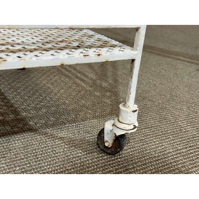 White Vintage Serving Cart in Wrought Iron, 1950s For Sale - Image 8 of 16