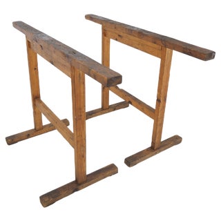 Industrial Trestle Table Bases, Early 20th Century, 1930s, Set of 2 For Sale