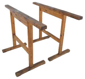 Industrial Trestle Table Bases, Early 20th Century, 1930s, Set of 2