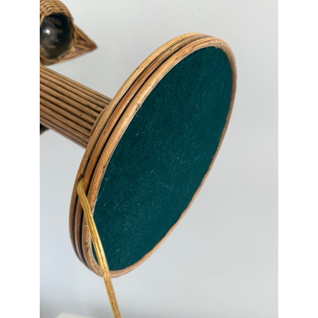 Brown Mario Lopez Torres Style Rattan Palm Tree Table Lamp For Sale - Image 8 of 9