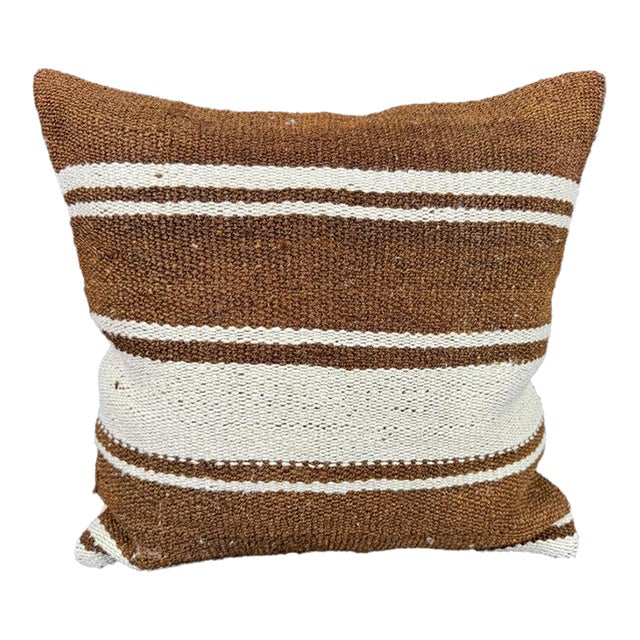 Turkish Hemp Pillow Cushion Natural Beige Brown Cushion Cover 20x20 For Sale