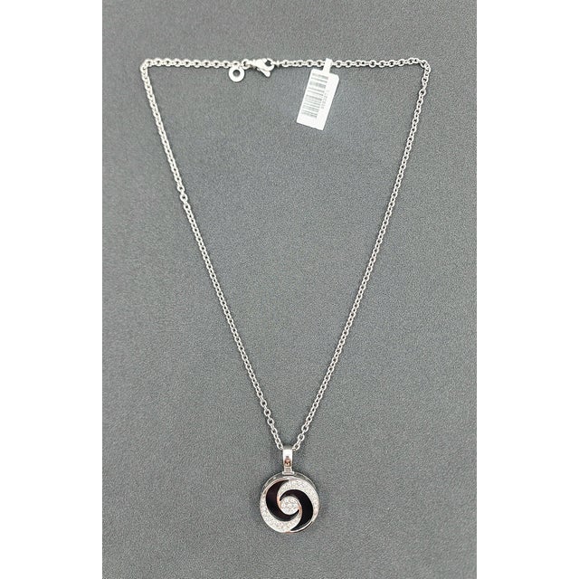 Modern Bvlgari 18k Optical Illusion Diamond & Onyx Spinning Pendant For Sale - Image 3 of 9