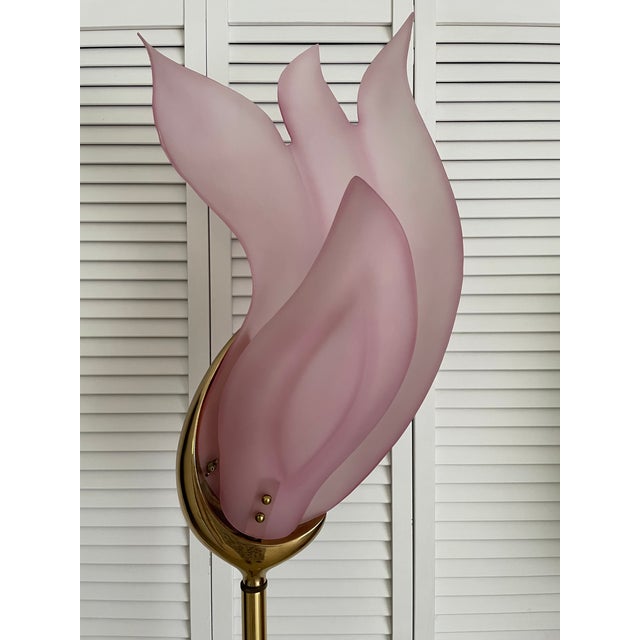 Rougier Art Deco Revival 1980s Torchiere Floor Lamp For Sale - Image 4 of 9