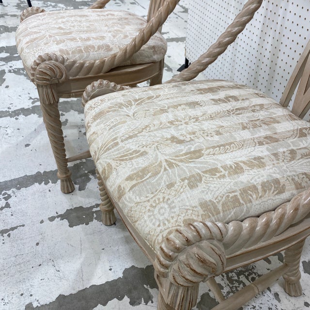 Almond 1970s Italian Style Rope Chairs- a Pair For Sale - Image 8 of 9