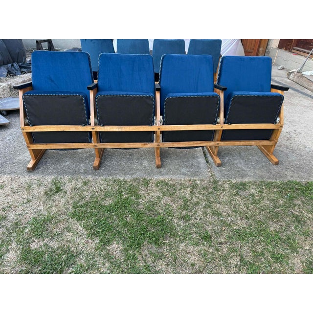 Mid-Century Modern Hungarian Cinema Four-Seater Bench, 1950s For Sale - Image 10 of 11