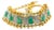 Bochic “Vintage Retro” Diamonds & Emeralds Bracelet Set In 18K Gold & Silver For Sale