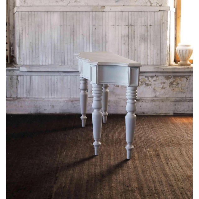 Vintage Custom-Artisan Console Table - Magnolia White For Sale In Providence - Image 6 of 7