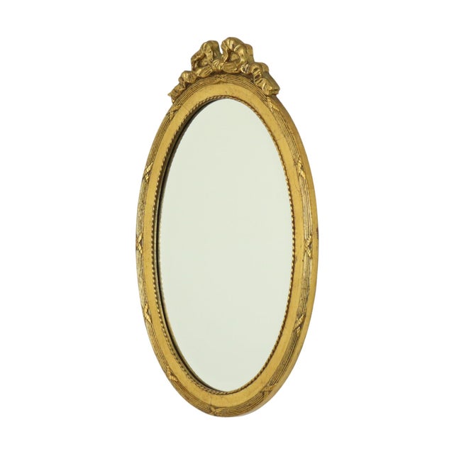 Italian Crested Mirror in Gold-Colored Resin, 1960s For Sale - Image 12 of 18
