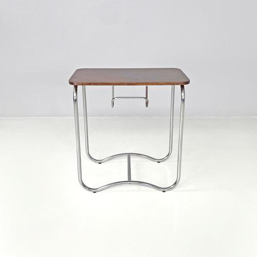 Mid-Century Italian Modern Wood and Metal Coffee Table with Newspaper Hook, 1950s For Sale - Image 6 of 18