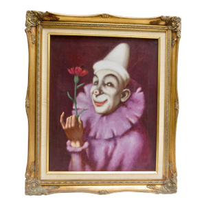 Sandor Basilides Clown With Flower for You Circa 1966
