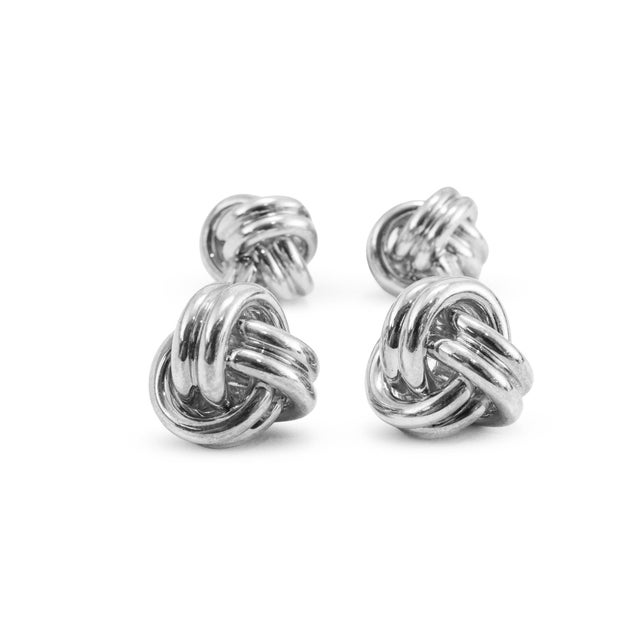 Modern Men’s Tiffany & Co. 925 Sterling Silver Double Knot Cufflinks, A Pair For Sale - Image 3 of 9